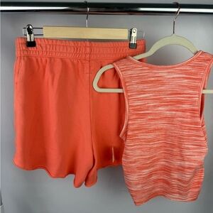 Aerie Coral Lounge Set Tank Top & Shorts NWT Size Small Cozy Summer Set